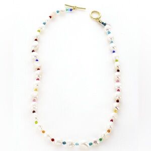 NWT Panacea Pearl and Crystal Toggle Necklace